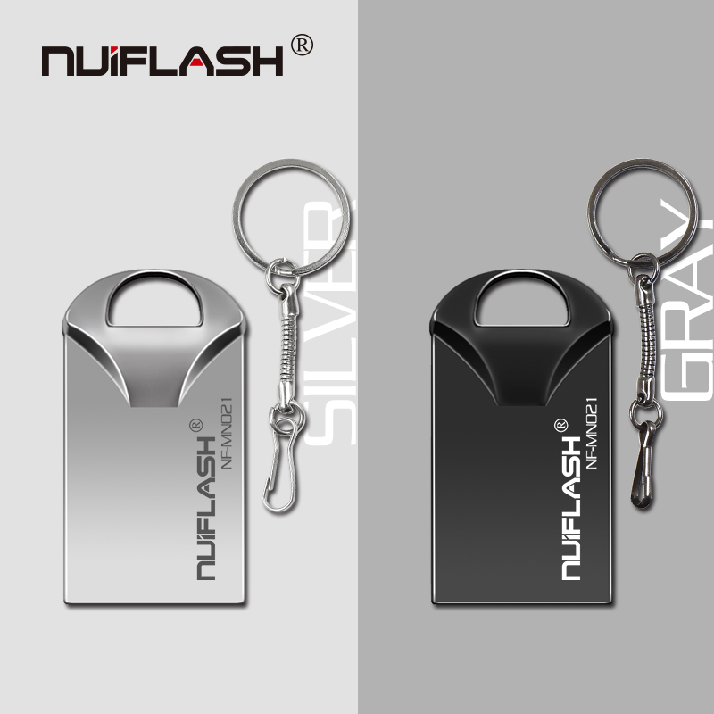 Nuovo nuiflash del metallo mini usb flash drive 64GB 32GB 16GB 8GB 4GB Pen Drive portatile 128GB usb 2.0 del usb del bastone di Memoria flash disk