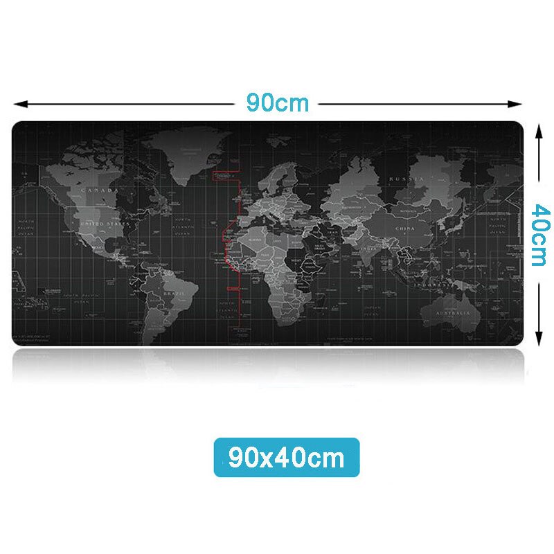 World Map Mouse Pad Silicone Large Mousepad Rubber with Locking Edge Gaming Mouse Mat Keyboard Pad For Laptop PC Gamer: 900x400x2mm