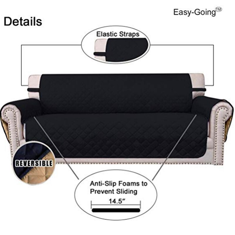 Super stretch sofapude dobbeltsidet blød fløjl kæledyrsofadæksel vandtæt maskinvaskbar sofadæksel 1/2/3 sæder