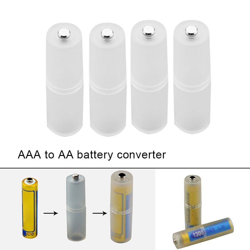 4 Stuks Aaa Naar Aa Formaat Batterij Converter Adapter Batterijen Houder Duurzaam Case Switcher SAL99: Default Title