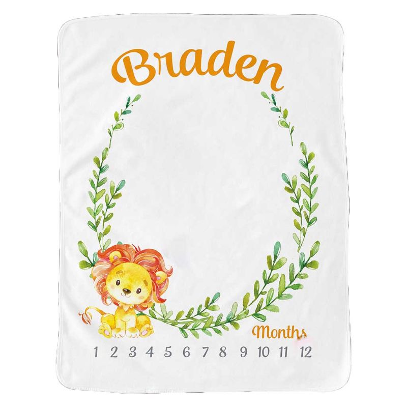 Baby Monthly Record Growth Milestone Blanket Animal Pattern Photography Props Q1FE: 1