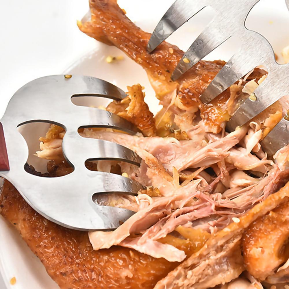 SONGLI 2 Pieces Meat Claws Meat Remover BBQ Pulled Pork Meat Shredder Bear Claws Stainless Steel Meat Handler