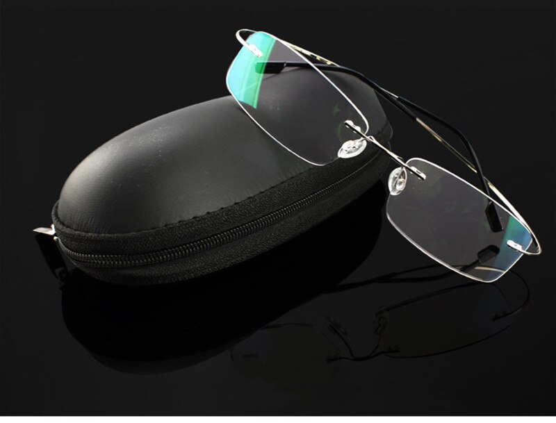Ultralette  tr90 hukommelse titanium kantløse læsebriller mænd og kvinder presbyopic briller  +1.0 +1.5 +2.0 to+3.5 +4.0
