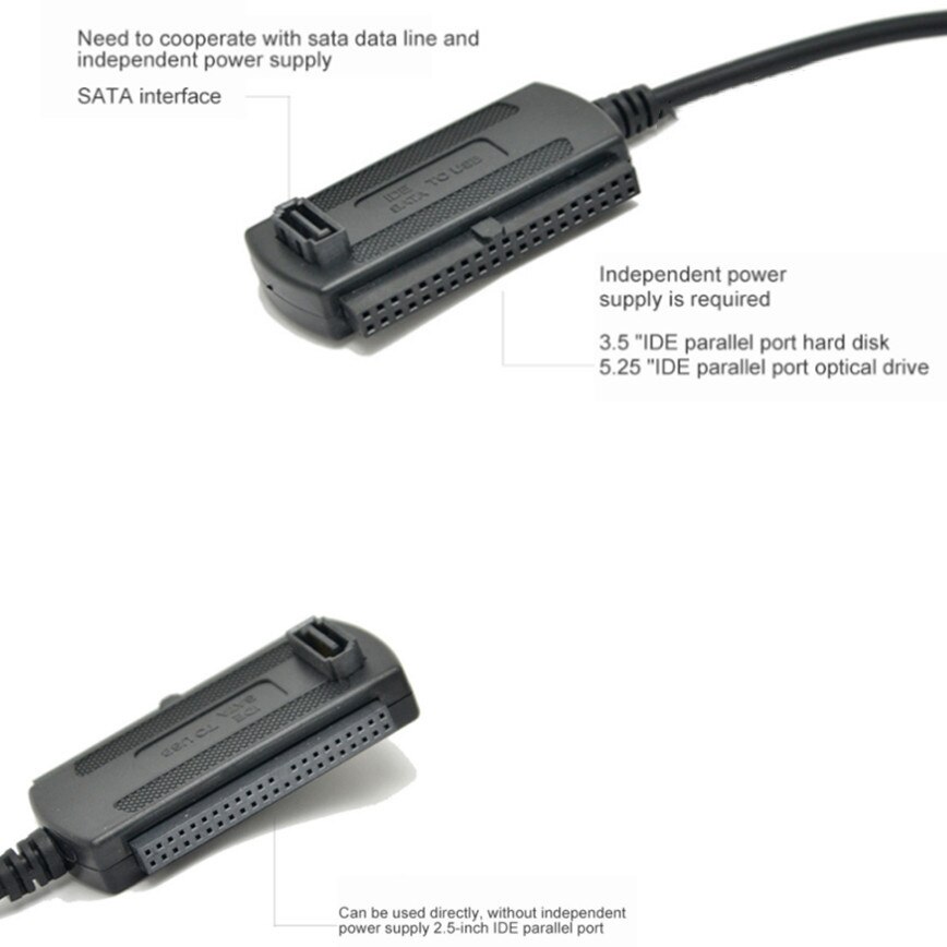 Grwibeou 3 in1 USB 2.0 do IDE/SATA 2.5 &quot;3.5&quot; dysk twardy HDD konwerter kabel Adapter do ATA/ATAI LBA kabel USB do IDE