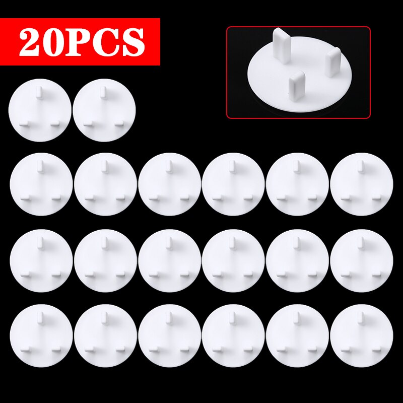 20Pcs Plug Socket Covers Baby Proof Child Safety Protector Guard Anti Electric Plug Guard Cover Caps for UK 3 Pin Sockets