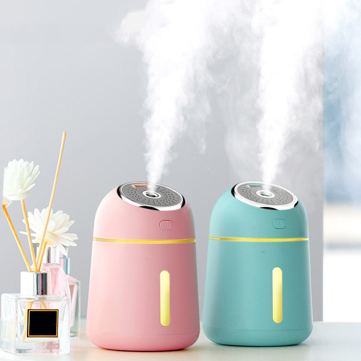 330ML Car USB Humidifier With USB Night Light Portable Air Purifier Aroma Diffuser For Home Offic 35-40ML/H