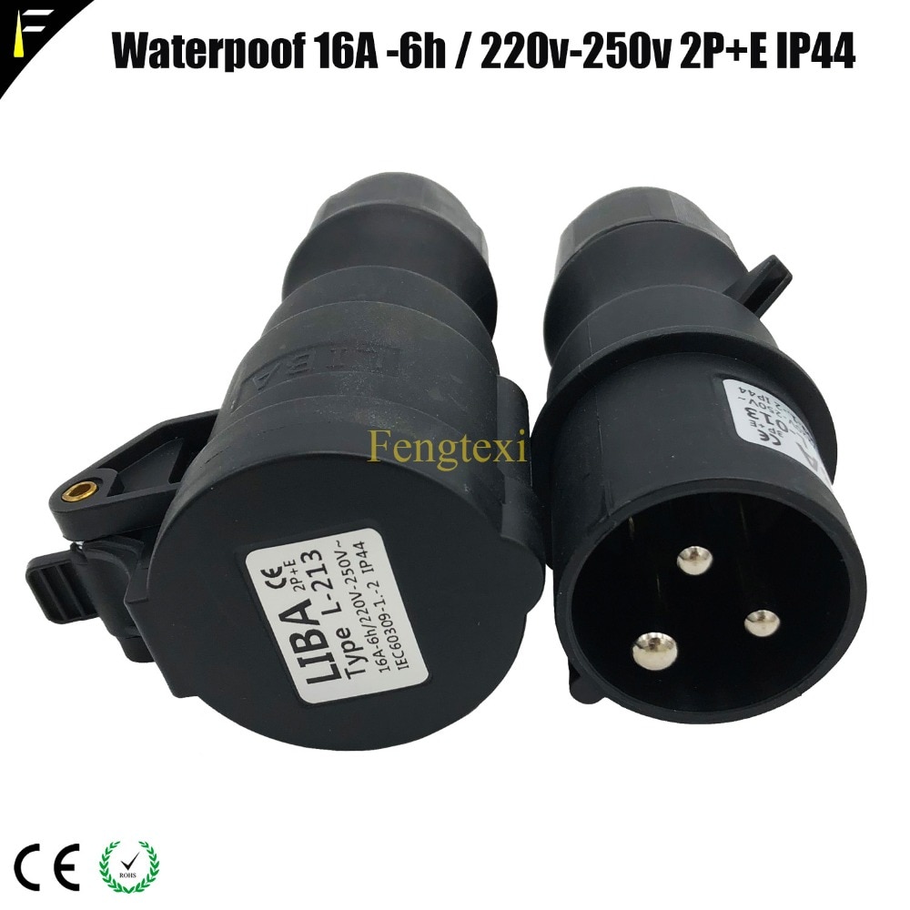 2PCS 16A PCE CEE Connector EU Coupl Male&Female IP44 Industrial Plug&Socket for Adapter Split Box Distributor Connector Head