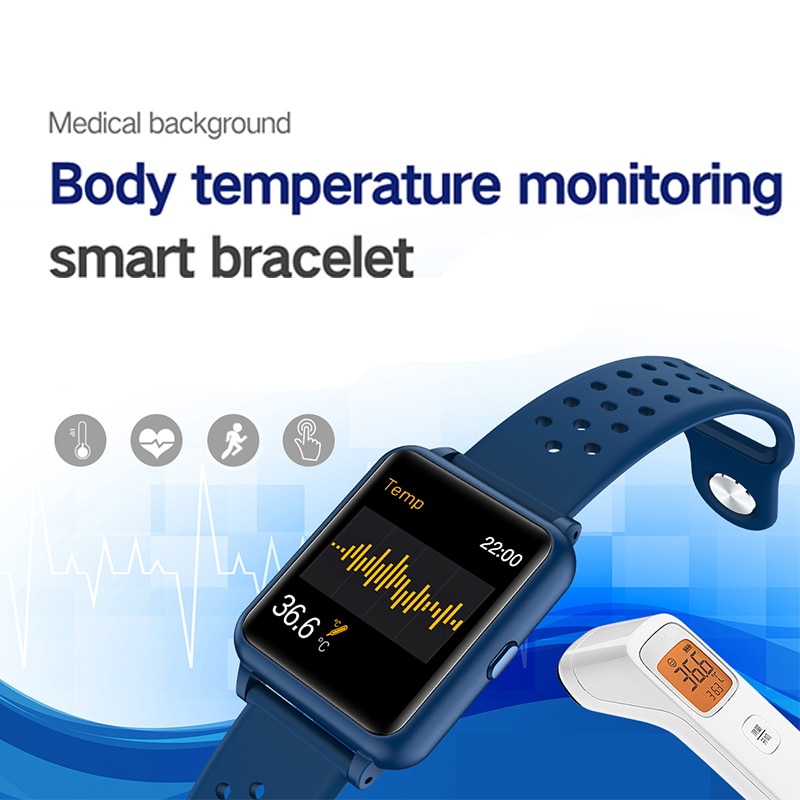 ZKCREATION P29 Body Temperature Measurement Men Smart Bracelet Woman Heart Rate Pedometer Monitor Smart Watch Fitness Bracelet
