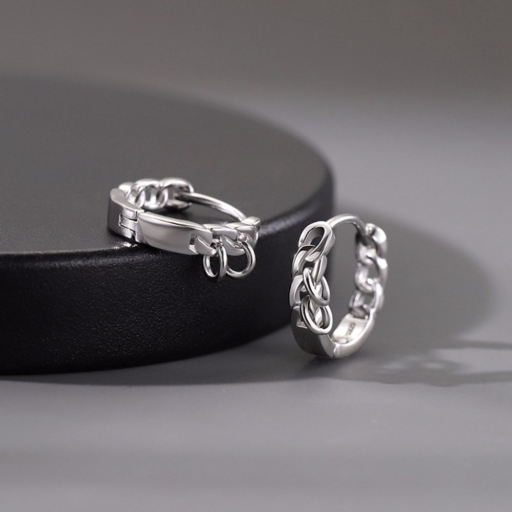 Newest Personality Cool Boys Hoop Earrings Korean Style Simple Trend Chain Earrings Ear Buckles Party Punk Jewelry