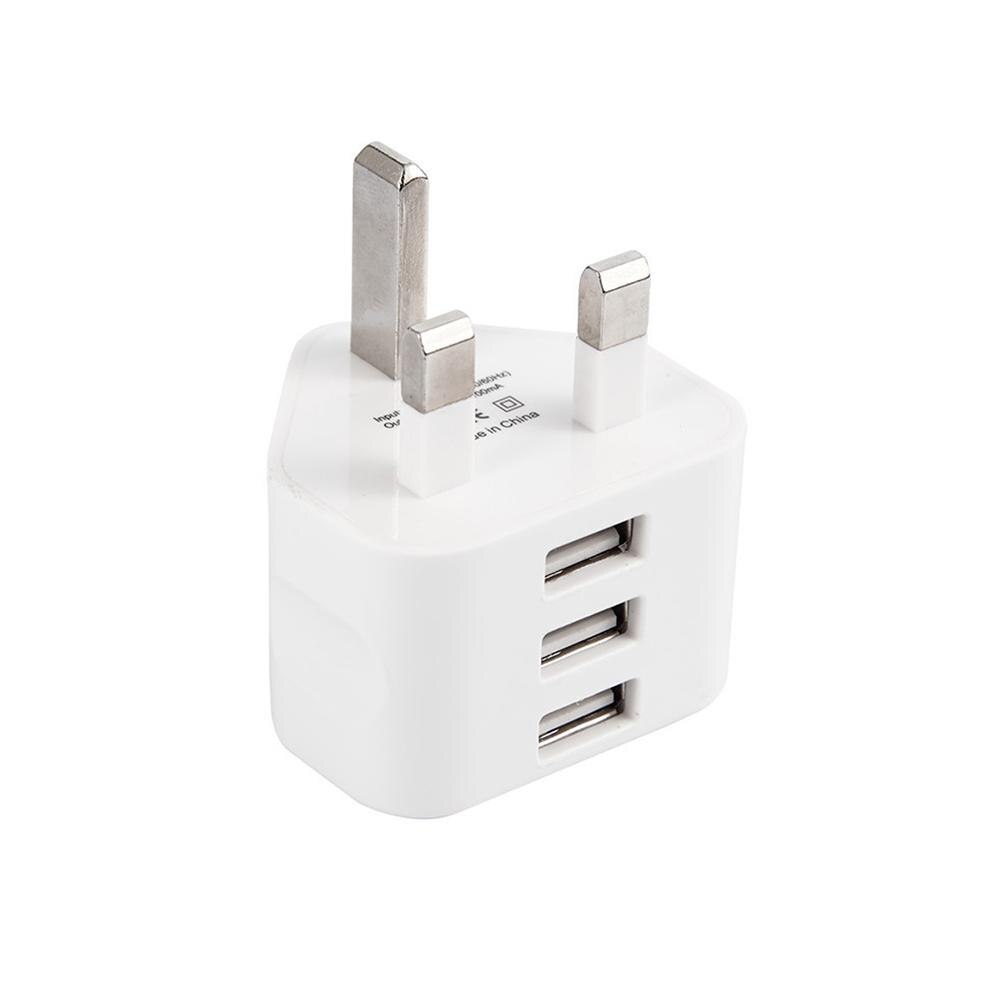 UK Plug Wall 3 Pin Plug Adaptor Charger with 1/2/3 USB Ports Travel Charging Mains Wall AC Multi Power Adapter: 3White