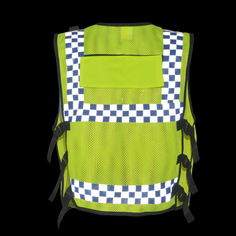 Motorcycle reflective racing vest police man moto safe warning jackets motorcycle hong kong style green police pocket jacket