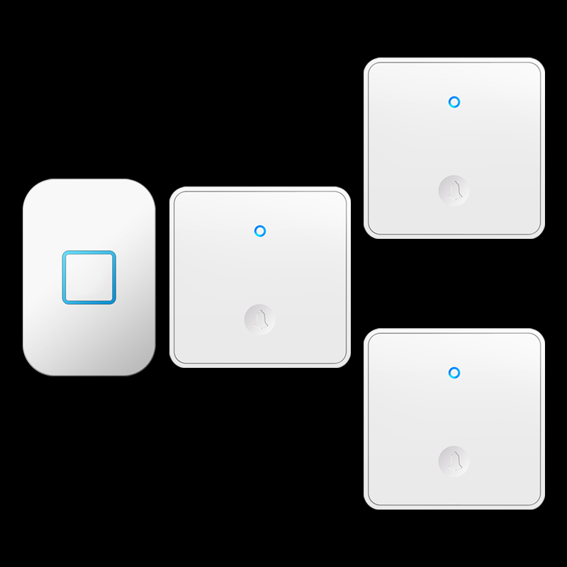 CACAZI Self-powered Wireless Doorbell Waterproof Battery-Free Button Intelligent Door Bell Sets Home Welcome Outdoor EU US UK
