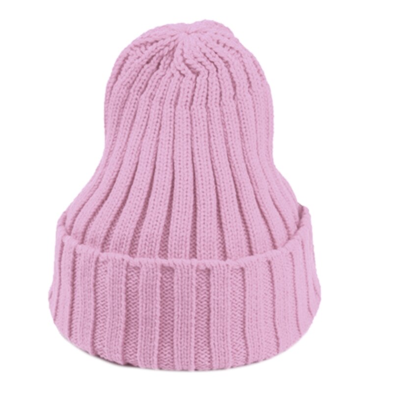 Unisex Winter Chunky Ribbed Knit Pointed Beanie Hat Neon Solid Candy Color Stretch Snow Ski Cuffed Skull Cap Ear Warmer