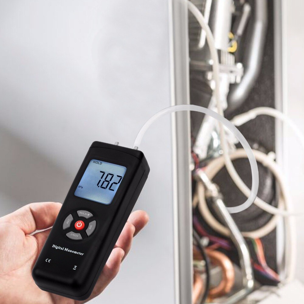 Manómetro Hombre-45 Digital portátil de mano de aire de vacío de presión de Gas de Metro con retroiluminación 11 unidades +/- 13.78kPa +/- 2PSI