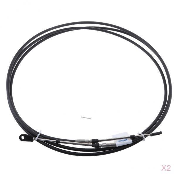 2pcs Throttle Remote Control Cable for Yamaha Marine Outboard 12 FT- Heavy Duty & Solid