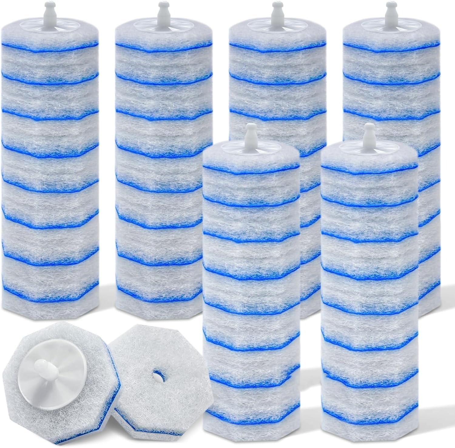 40 recharges de baguette de toilette, baguette de nettoyage de cuvette de toilette jetable. Tête de brosse de toilette. Compatible avec les brosses de toilette clorox