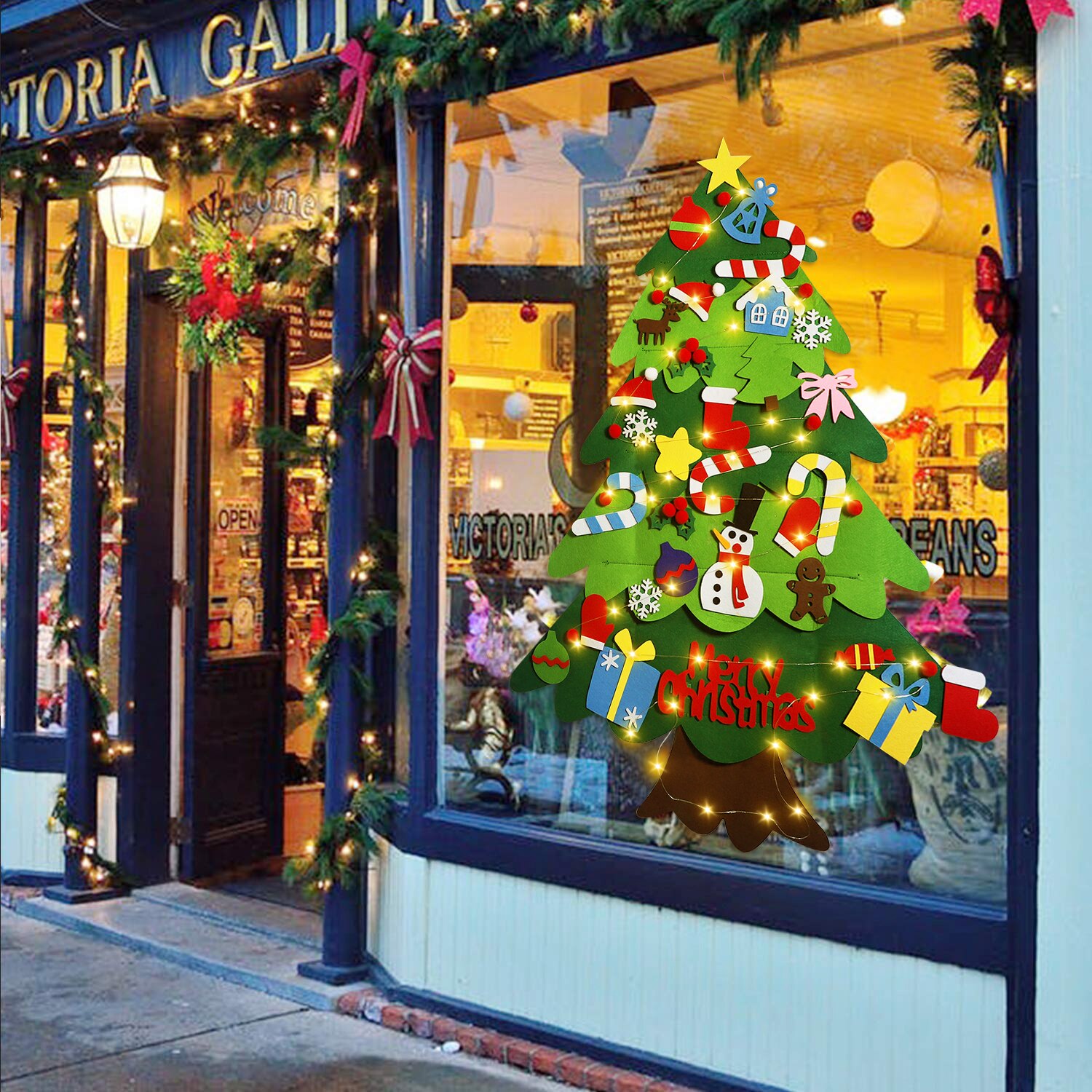 Felt Christmas Tree Kids Year Artificial Tree Christmas Ornaments Decor For Home DIY Christmas Tree