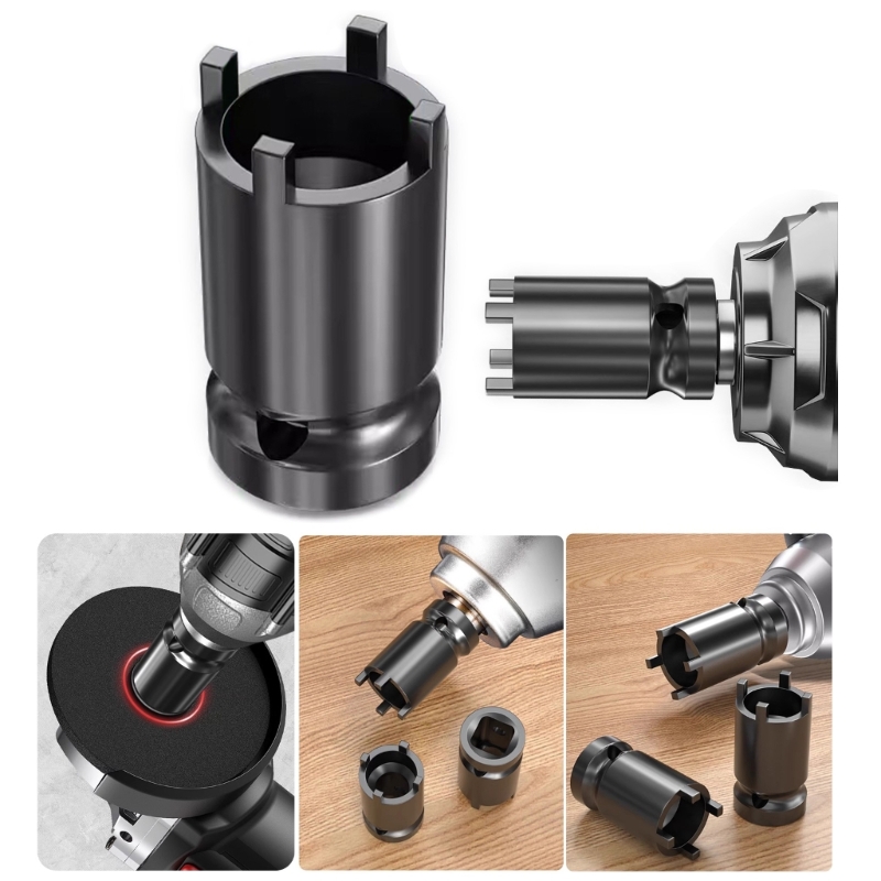Multifunction Angle Grinder Socket Electric Wrench 4 Pronged Spanner for Quick Flange Nut Removal Power Tool Maintenance