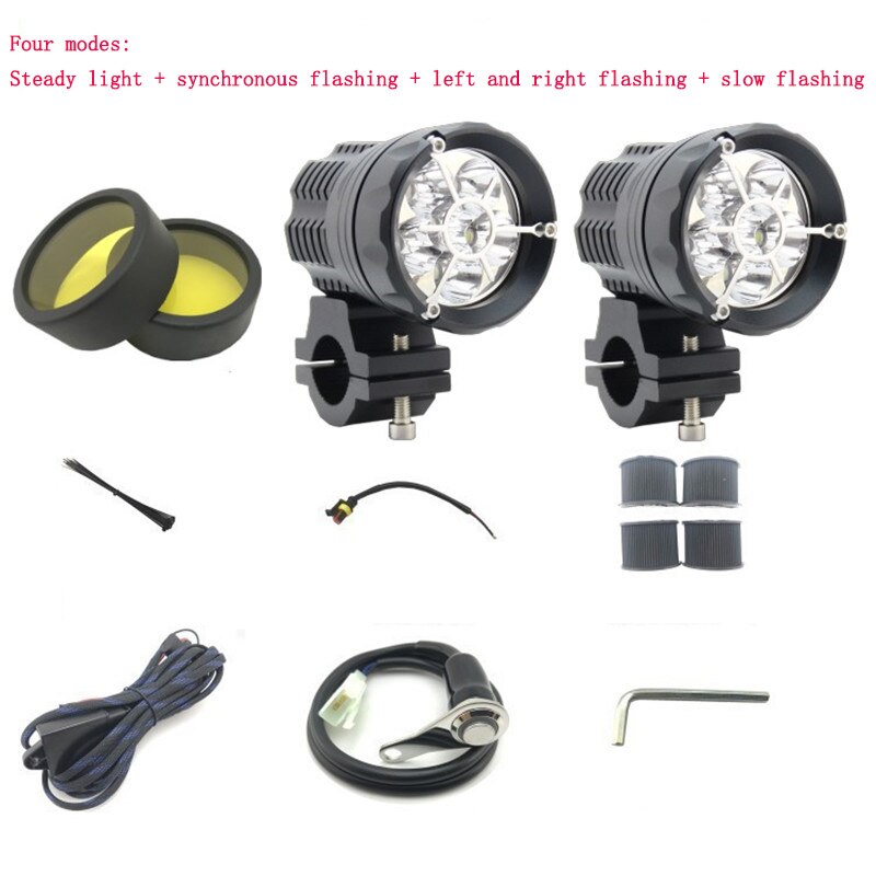 2pcs/1pc 3inch 12v 24v 7500k Waterproof Round Led Night Bar Lights Portable Spotlights Motorcycle Offroad Truck Driving Car Boat: B