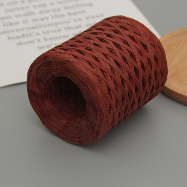1 stücke 200m/rolle Bast Papier Bänder Verpackung Schnur Seil Für Kasten Verpackung Diy Handwerk Dekorationen: rot Wein