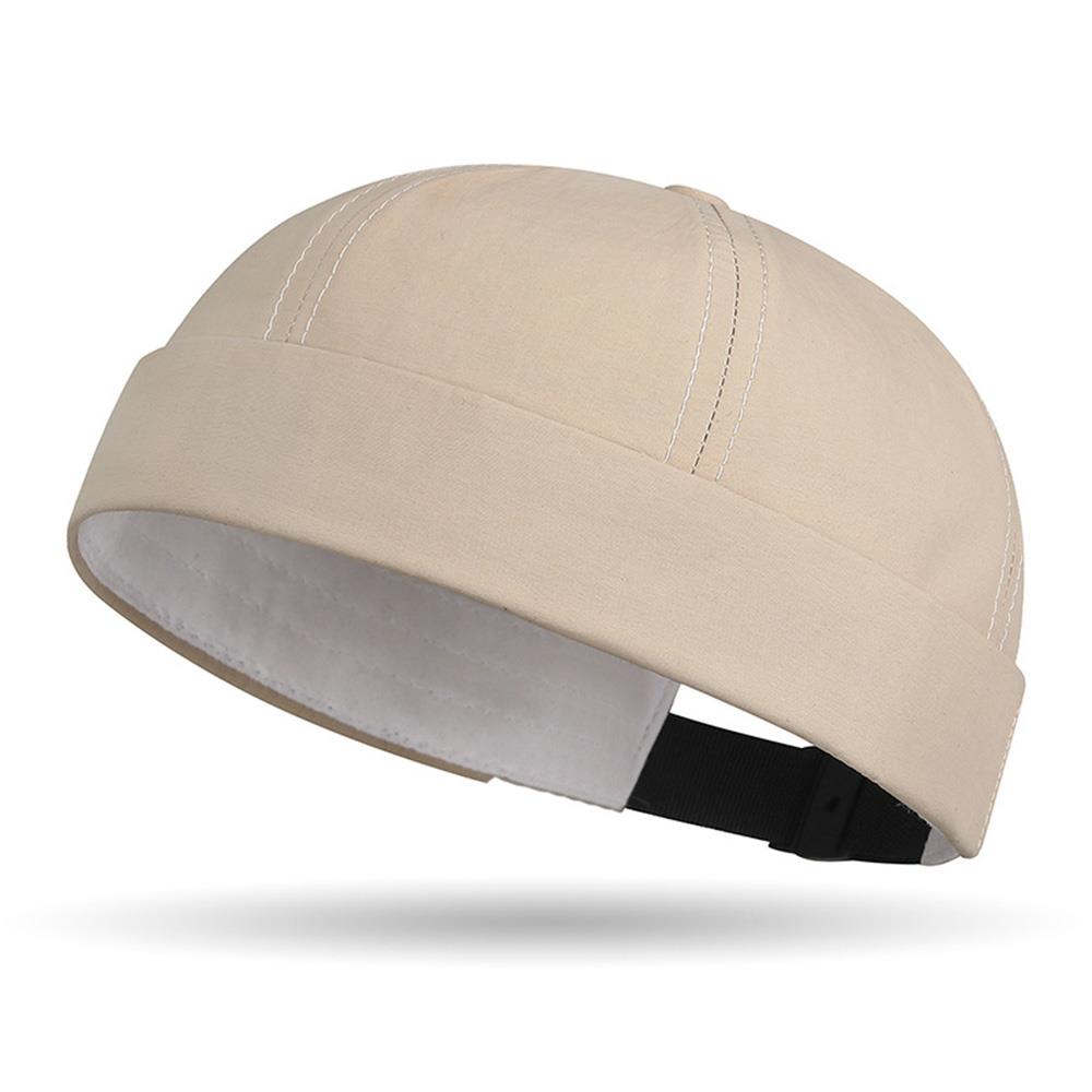 Skullcap décontracté séchage rapide sans bords chapeau léger maille bonnet bonnet manchette casquette quotidien port chapeau roulé marin Hip Hop casquettes: Kaki