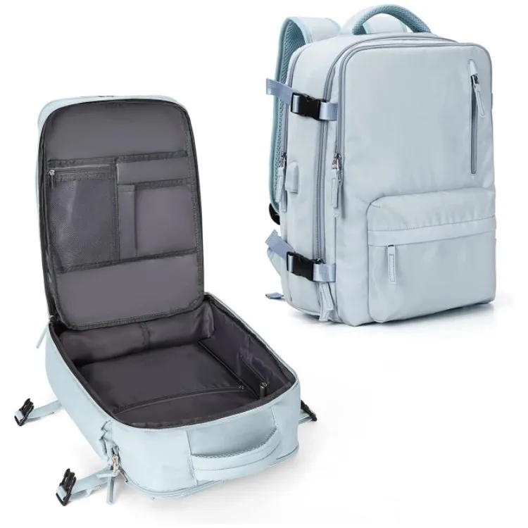 Mochila de viaje para llevar artículos personales, bolsa para vuelos aprobada, maleta de equipaje de mano de 35L, bolsa de fin de semana impermeable para hombres y mujeres: Oro