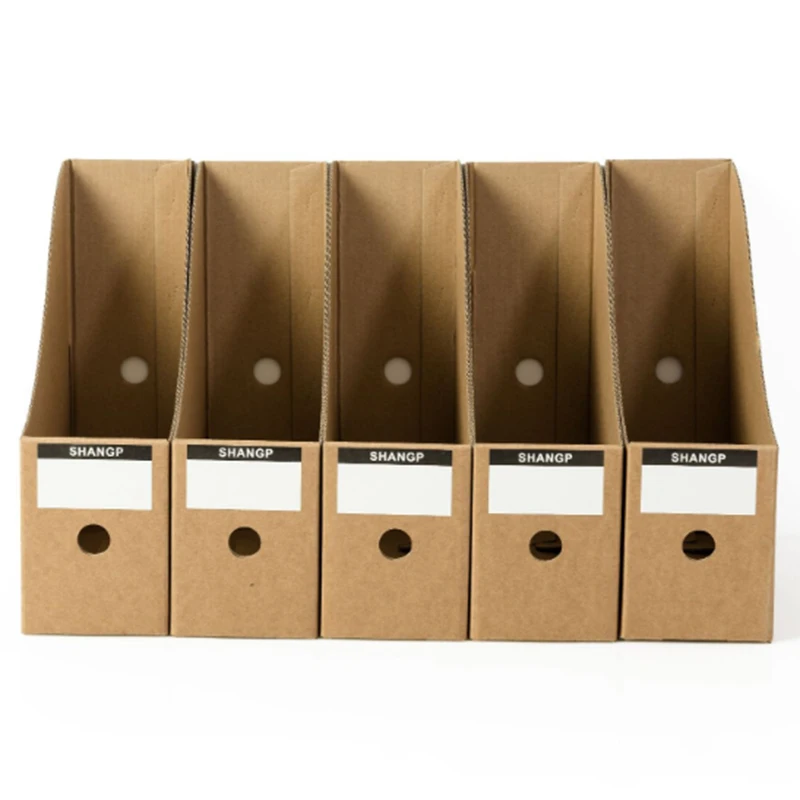 Magazine File Holder Organizer Box,Drawer Kraft Paper File Holder Office Supplies Desk Storage Organizer Documents File Box