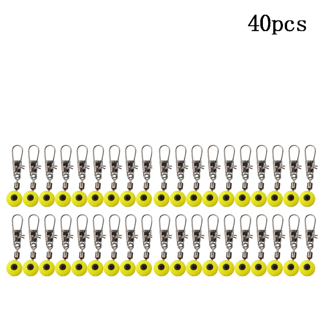 40pcs Fishing Float Rolling Swivel Supplies Tackle Tool Fishing Line To Hook Swivels Shank Clip Connector Fishing Accessories: 40pcs yellow