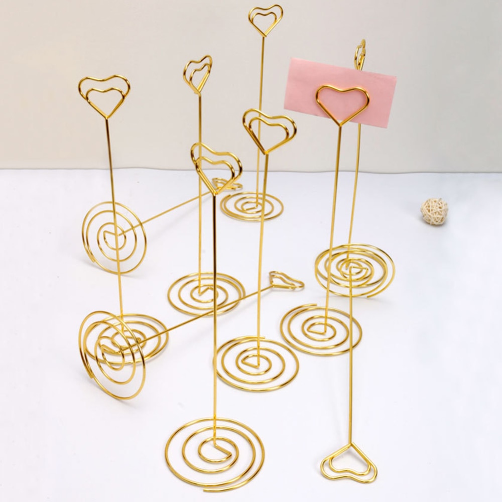 10 Pcs Goldene Schmetterling Herz Form Schreibtisch Notizen Ordner Herz Form Clips Hochzeit Gefälligkeiten Platz-kartenhalter Tisch Foto Clips