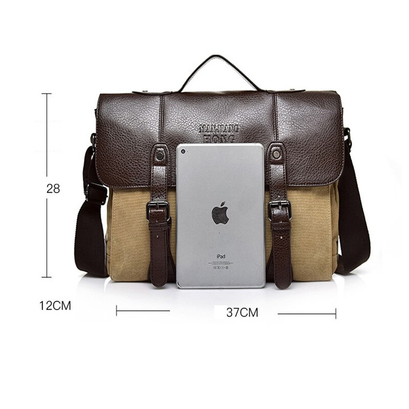 Zakelijke tas canvas aktetas grote heren schoudertas heren crosstas documenten opbergtas notebook tas voor laptop handtassen crossbody