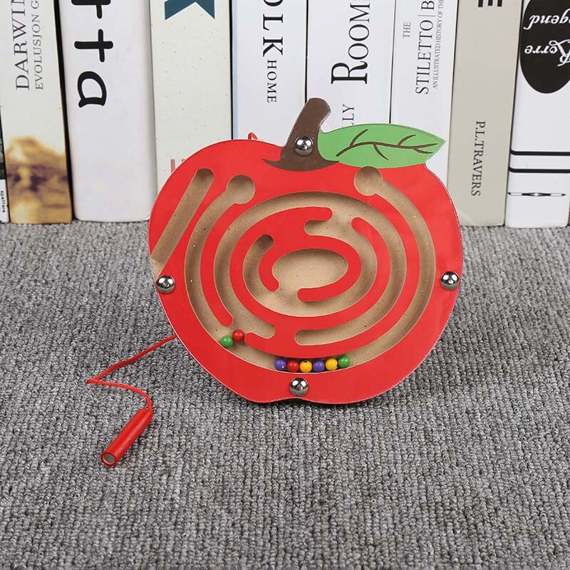 Houten Puzzel Magnetische Spoor Doolhof Speelgoed Doolhof Brain Teaser Vroege Educatief Kid Intellectuele Leuke Animal Cartoon Speelgoed