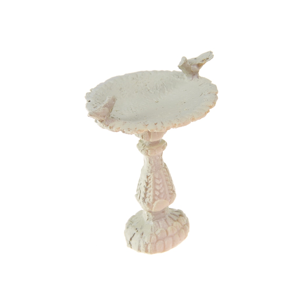 1:12 Dollhouse Miniature Gray Bird Bath Fountain Fairy Garden Decoration Doll Houses Accessories 6.4 x 6.6cm Home Decor