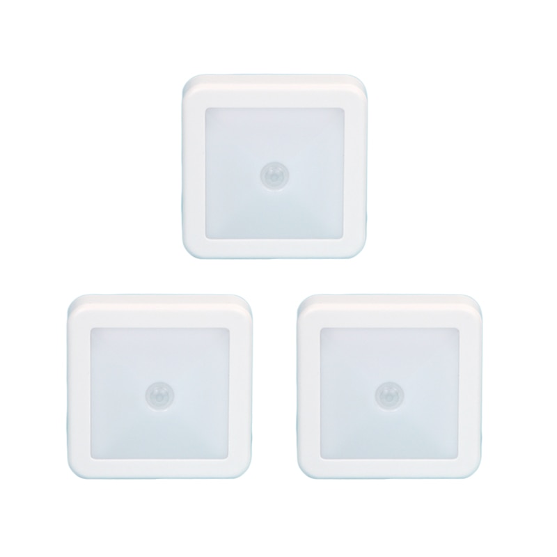 Lámpara LED de infrarrojos con Sensor de movimiento PIR, 6 luces Led de pared inalámbricas para el cuerpo, luz blanca cálida para el armario, alimentación de batería