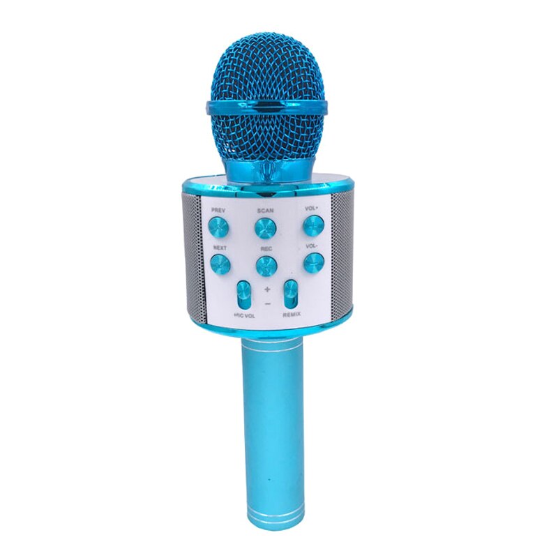 Portable Wireless Bluetooth Karaoke Microphone Handheld Speaking Singing Mic NIN668: Blue