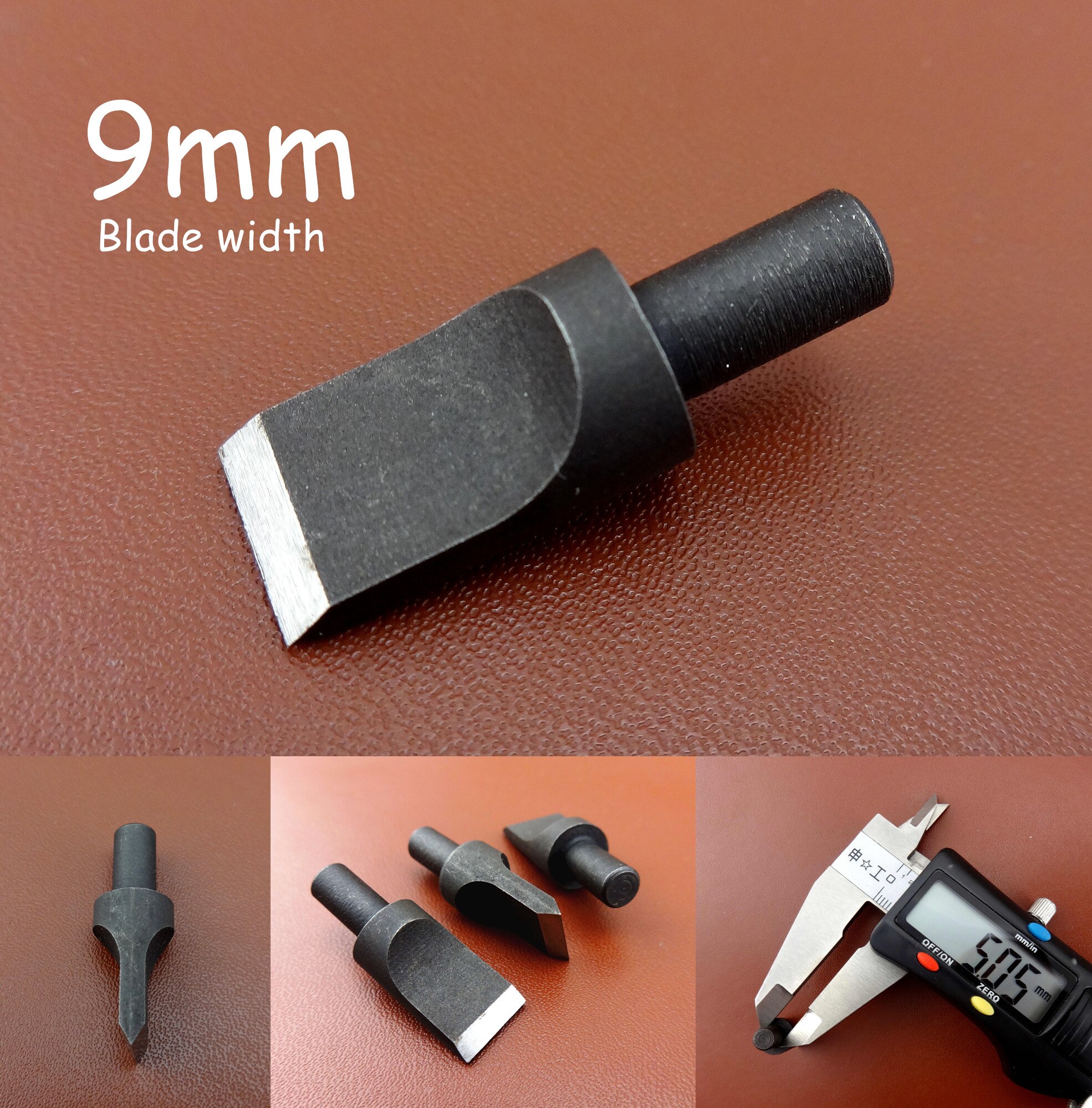 1set Leather Craft Double Bearing Swivel Carving Cutter Knife Tool Flat+Angled Blade - Sewing Stitching Stamping Punch Chisel