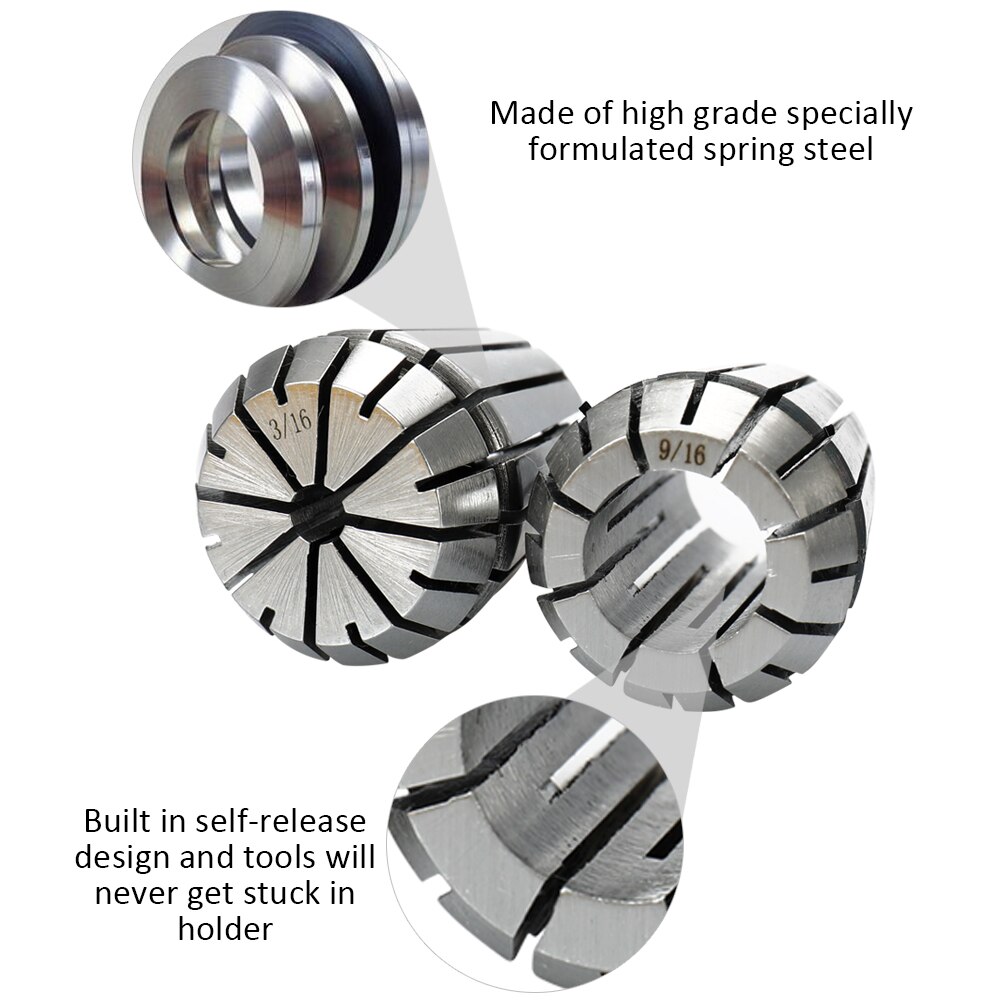 Precision Spring Collet Set 11pcs Chuck Collets fo... – Vicedeal