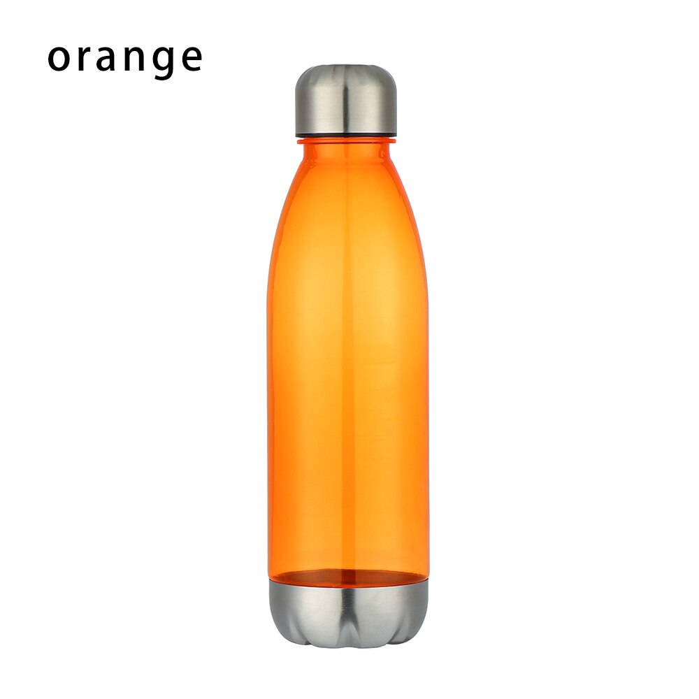 750ml Transparent Coke Shape Sports Water Bottle Leakproof Drinking With Casual Bottle Stainless Steel Outdoor Clear BPA Free: orange