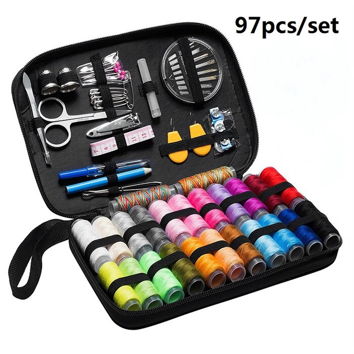 Sewing Kits Portable DIY Multi-function Sewing Box Set for Hand Knitting Quilting Stitching Embroidery Thread Sewing Accessories: D