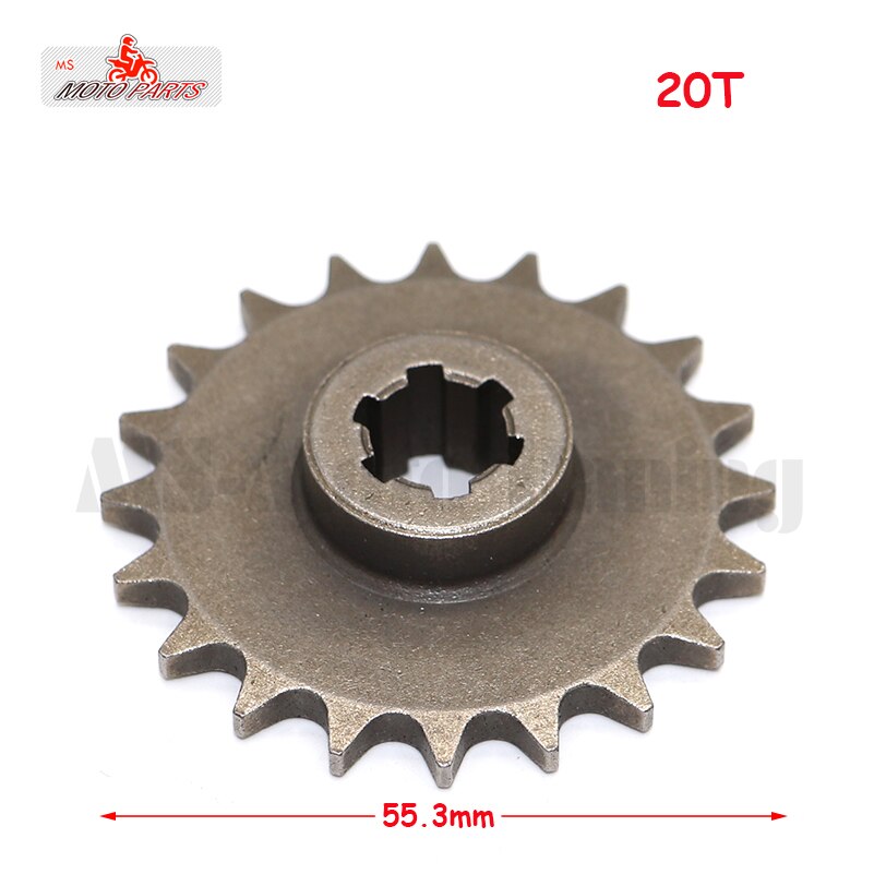 T8F 8Mm 11T/14T/17T/20T Tooth Voorkant Pinion Tandwiel Ketting Cog voor 47cc 49cc Mini Moto Dirt Bike: 20T