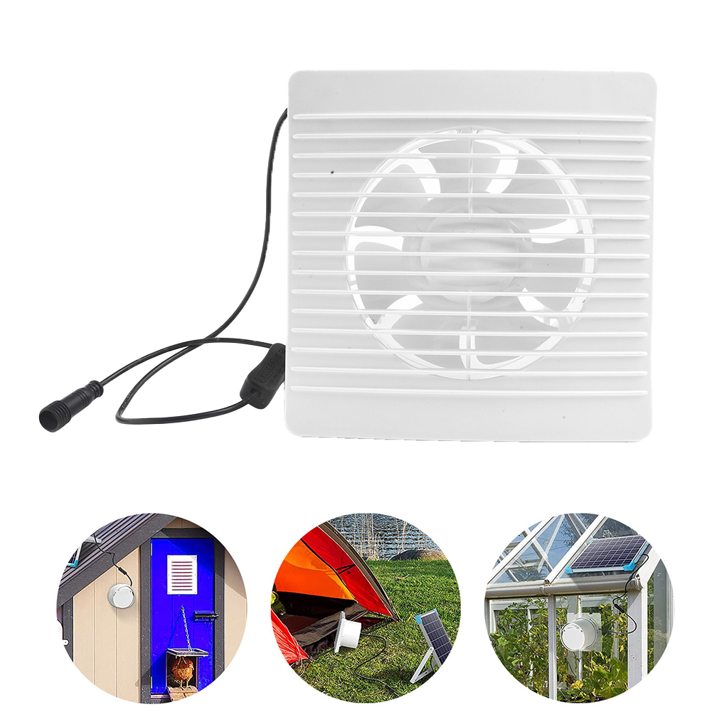 1pc Fan 12V Bathroom Extractor Fan Silent Fan Solar Vent Fan For Wall/Ceiling Mounted Home Improvement Air Ventilation Parts