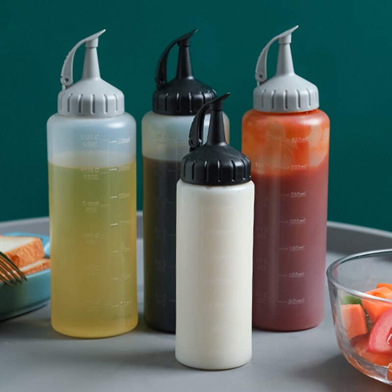 350ml/175ml Squeeze Sauce Bottle Kitchen Seasoning Squeeze Bottle Salad Ketchup Sauce Olive Oil Bottles Kitchen Cooking Gadgets