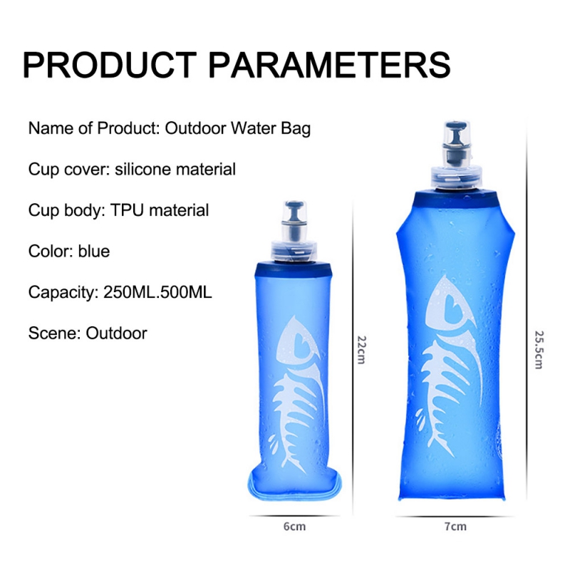 Buitensport wandelen paardrijden hardlopen waterfles 250ml/500ml zachte flessen opvouwbare waterkoker