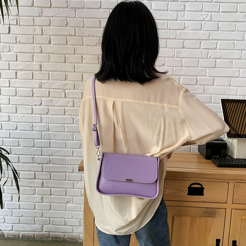 Schoudertas dames eenvoudige diagonale tas werkende dame dagelijkse tas vierkante jeugd boodschappentas pu leer groen