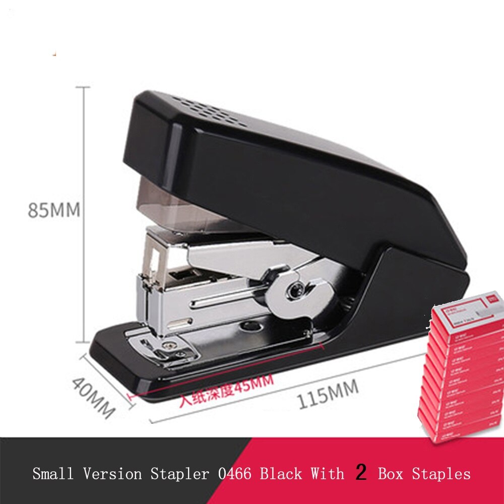 Deli Labor-saving Stapler Multiple Styles With Silicone Anti-skid Base Strong Penetration Office Stationery Supplies: Black S Ad 2 staples
