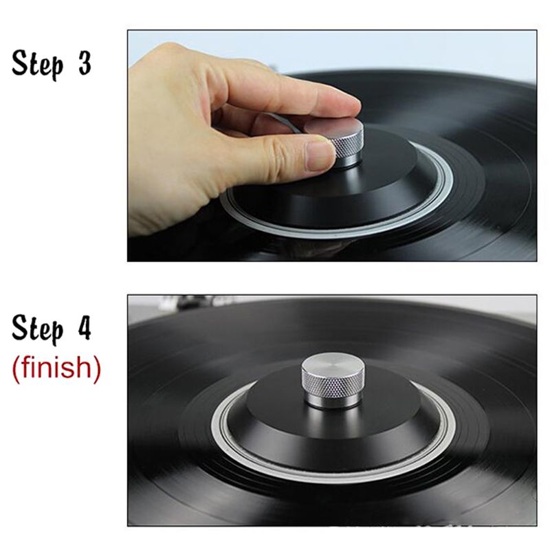 Durable Steel LP Vinyl Turntables Disc Stabilizer Anti Shock Record Weight/Clamp