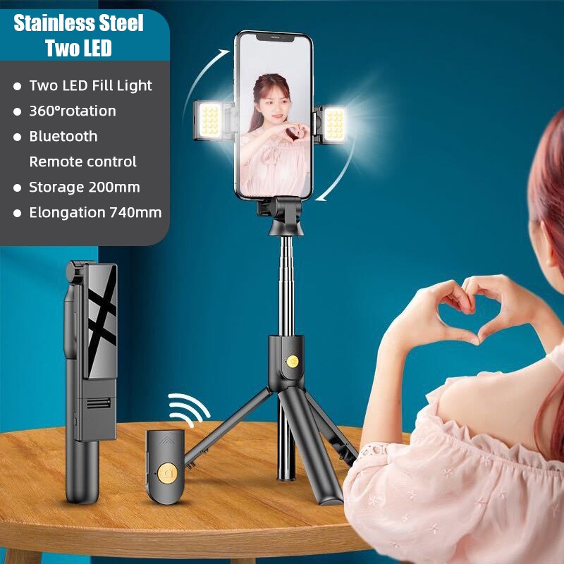 4 in 1 kabelloser bluetooth-selfie-stick mit faltbarem stativ, universell für smartphones: K12d