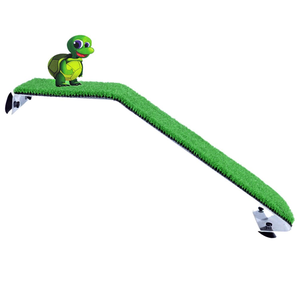 Aquarium Floating Fish Tank Basking Terrace Drying Turtle Platform Suction Cup Simulated Lawn Habitat Decoration Climbing Ladder