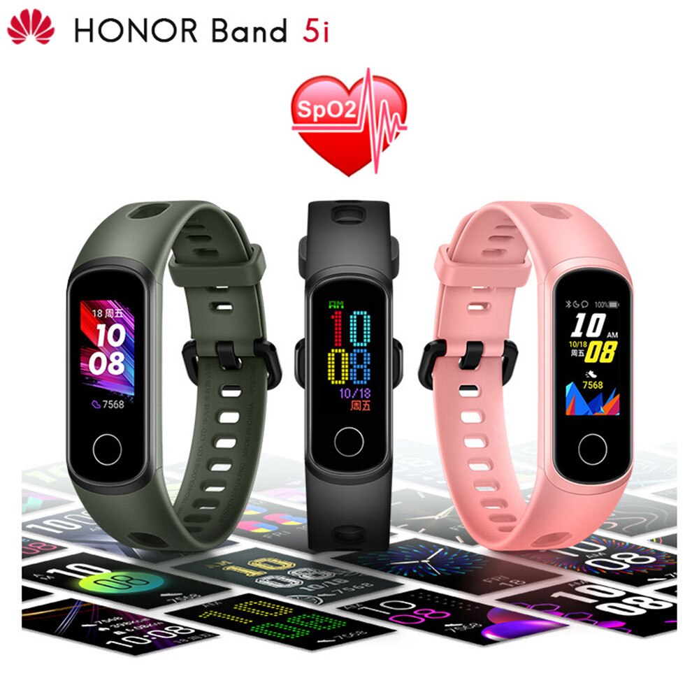 Huawei – montre connectée Honor Band 5i, bracelet AMOLED, moniteur de sommeil, natation, Sport, SpO2, oxygène sanguin, Original