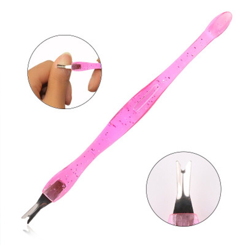 Quitacutículas de uñas, manicura de plástico, portátil, quitacutículas, cortador, removedor de uñas, herramienta práctica para dedo del pie en horquilla