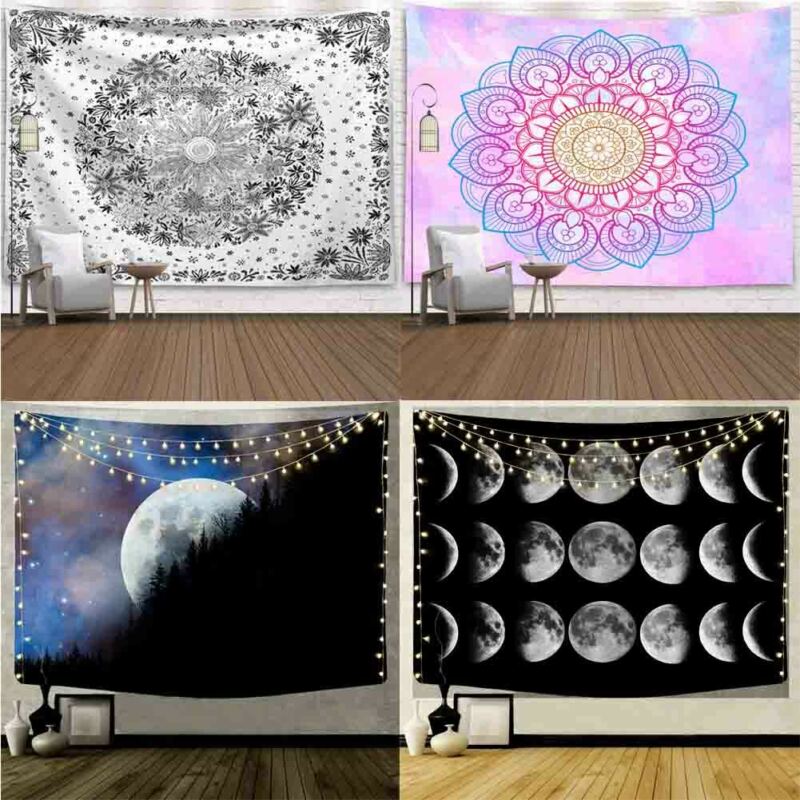 Tapestry Mandala Wall Hanging Boho Cotton Poster Twin Queen Tapestry Home Decor